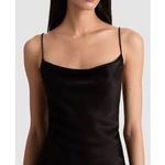 Alice + Olivia Harmony Satin Slip Dress in Black Size 4 Mini COCKTAIL PARTY Photo 8