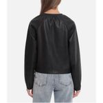 Avec Les Filles  Raglan Sleeve Black Faux Leather Button Up Blouse Sz XL Photo 7