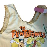 Women's Yellow Cropped Flintstones Graphic Tank Top Photo 2
