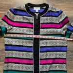 Adrianna Papell Vintage Silk Striped Button Up Blazer 6 Photo 3