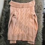 Free People light pink ballet Cable Foldover sweater top size small Photo 1