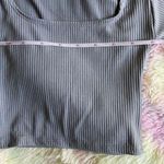 NWOT Square Neck Ribbed Gray Crop Tee Size XS Photo 6