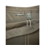 EXPRESS  Chocolate Brown Pencil Skirt (Size 1/2); Contrast Stitching, Front Slit Photo 5
