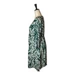 Ba&sh  Dress Women 2 Green Ivory‎ Vuzy Abstract Print V Neck Button Down Mini Photo 5