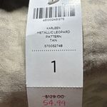 Chico's  Leopard Print Jacket Metallic Tan Ruched 3/4 Sleeve Size 1 Photo 2