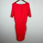 Athleta Dress Small Coral Solstice Modal Ruched Stretch Half Sleeve Knee Length Photo 5