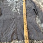 Johnny Was  Women's Oleander Gray Embroidered Crane Linen Utility Jacket Safari M Photo 5