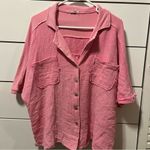 POL Short Sleeve Button Up Bubblegum Pink Photo 1