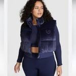 Victoria's Secret  PINK Rib Velour Crop Puffer Sleeveless Vest in blue Photo 2
