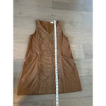 Black Swan  Tan Floral Embroidered Suede Mini Dress Medium Photo 2