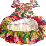 Vintage Raul Blanco Evening 100% Silk Dress Floral Accent Ruffles Pleated Size 6 Red Photo 5