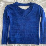 Blue Knit Sweater with Cutout Detail Size 2 Photo 1