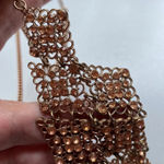 Charming Charlie Rose Gold Rhinestone Statement Necklace Sparkle Diamond Photo 6