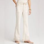 Chico's Chico’s Neutral Two Tone Colorblock Wide Flare Jeans Size 14R Photo 1