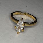 Vtg NV Nevada Silver Mines Gold Tone Marquise CZ Ring size 7 Photo 1