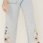 Driftwood Callie Boogie Nights Light Wash Floral Embroidered Straight Jeans 28 Photo 0