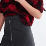 Madewell Wool Blend Zip Front Mini Skirt Grey Womens size 4 Photo 0