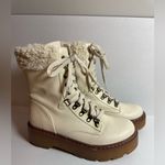 NEW CIRCUS SAM EDELMAN Ivory Shearling Combat Boots size 8 Brown Photo 4