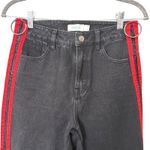 JOVONNA LONDON Striped‎ Distressed Ankle Jeans Black Sz 4 Photo 4