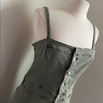 Paige  Utility Jumpsuit Womens Sz 30 Olive Green Button Front Adjustable Strap Photo 1