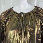
JOHNNY WAS Pleated Blouse In Golden Gem Size Large. Photo 4