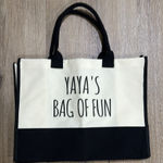 Bag of Fun Black and Cream Tote Photo 0
