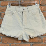 PacSun  Womens 26 Shorts Cream Corduroy Butterfly‎ High Rise Vintage Style Cotton Photo 0