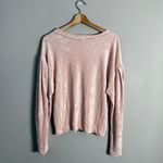 We The Free Free People  Milan Crushed Velvet Top Women's XS Blush Pink Oversized Photo 5