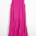 Anthropologie  Maeve Marlene Tiered Maxi Dress Medium Pink Oversized Sleeveless Photo 2
