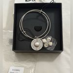 Dolce & Gabbana NWOT Silver Hoop Earrings with White Accents Photo 4