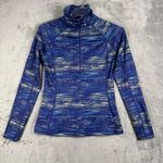 Under Armour  1/4 Zip Top Women HeatGear‎ Fitted Thumb Holes Blue Athletic Medium Photo 1