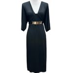 ASOS CURVE Exclusive Bodycon Midi Dress With Gold Belt Size 24 Black Photo 2