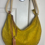 The Sak CLAUDIA FIRENZE FLORAL SUEDE SHOULDER Y2K EMBOSSED mustard yellow Hobo Bag Photo 0