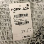 Leith Dress Asymmetric Crinkled Ruffle Floral Sleeveless Black White XL Photo 2