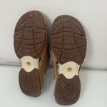 Ulu Sandals Leather Tan Sun Design Embossed Slip On Boho Lagen Artsy Comfort 9 Photo 7