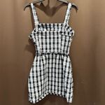 Hollister  Black and White Plaid Mini Dress w/Adj Straps Size Medium CUTE Photo 1