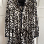 Pepe Jeans  London Women's Medium Animal Print Dress Y2K Long Sleeve Flowy Mini Photo 0