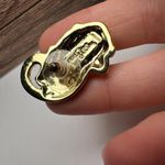 Lilly Pulitzer  Wild Cat Black Enamel Gold Tone Large Stud Pierced Earrings Photo 5