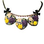 Betsey Johnson  Rare Vintage Floral Heart Necklace Photo 0