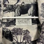 The Cat’s Pajamas Safari Toile Luxe Pima Shawl Robe White Size M Photo 5
