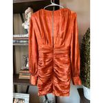 Ronny Kobo Carissa Floral Jacquard Silk Mini Dress Rust Womens Size Small Orange Photo 4