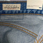 Levi's NEW  501 Crop Paint Number Flower Wavy Lined Straight Denim Blue Jeans 24 Photo 6