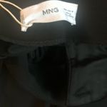 Mango  Split Hem Leggings Black Long Lean Sz M Winter Dressy Sexy Pull On Stretch Photo 5