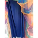 Luxxel Vici Rainbow Tulle Lined Halter Crisscross V Neck Maxi Dress Size Small Photo 4