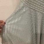 Mac Duggal NWT  Imitation Pearl One-Shoulder Asymmetric Gown in Seafoam Size 4 Photo 4