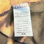 Tryst Tie Dye Rhinestone Fleur de Lis Top Citrus Combo Cotton USA Made 3X Photo 5