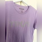 True Religion Brand Jeans Studded Logo Graphic T-Shirt Rhinestones Lavender Top Photo 3