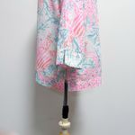 Lilly Pulitzer White Pink Amelia Island Getting Steamy Crabs Notch V Tunic XL Photo 3