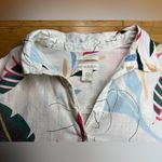 Cynthia Rowley Womens 100% Linen V-Neck Tropical Leaf Print Graphic Shirt |Sz:1X Photo 6