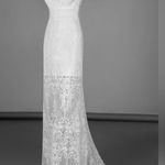 Stunning Sheilay White Lace Gown with Train – Size M Wedding Evening Party Photo 0